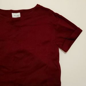 Steven Alan Burgundy Crop Tee Small NWOT